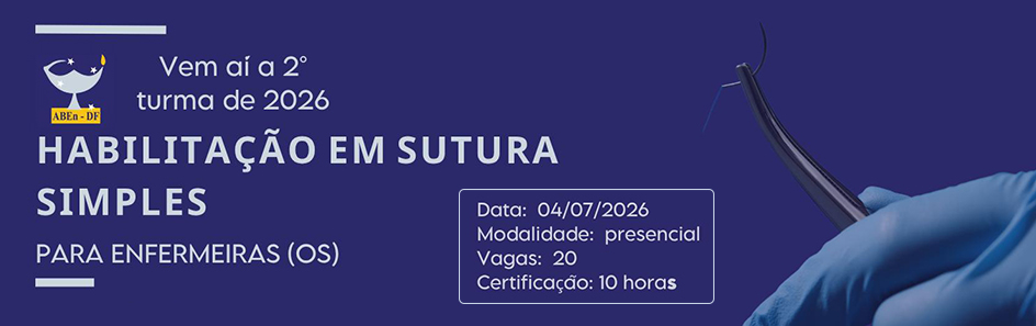 Curso Habilitação em Sutura Simples para Enfermeiros(as) - Turma 2/2026