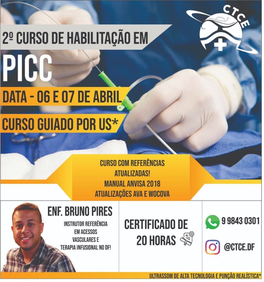 Cartaz de divulgação: 2º Curso de Habilitação em PICC