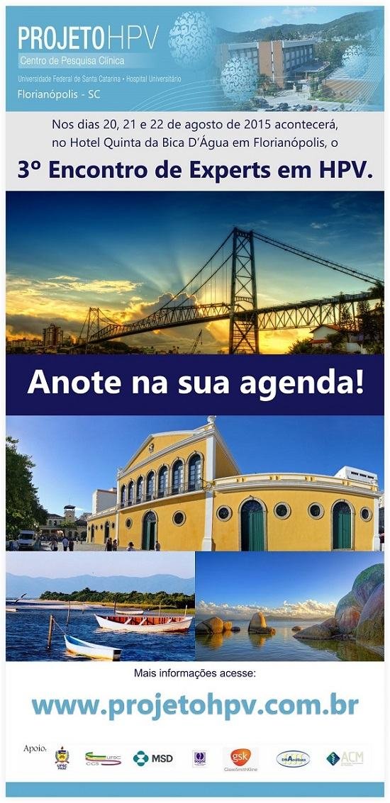 Cartaz de divulgação: 3º Encontro de Experts em HPV