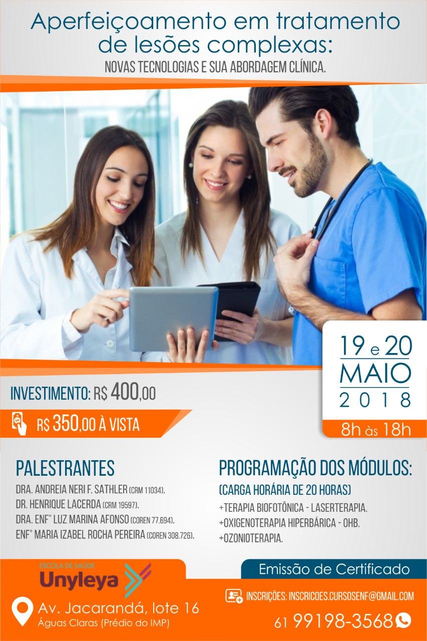 Cartaz de divulgação: Aperfeiçoamento em Tratamento de Lesões Complexas