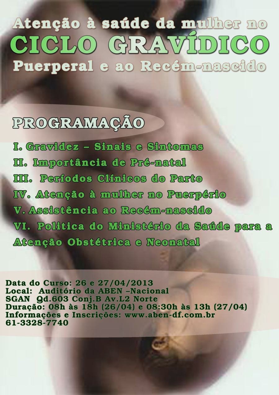 Cartaz de divulgação: Atenção à saúde da mulher no Ciclo Gravídico - Puerperal e ao Recém-nascido
