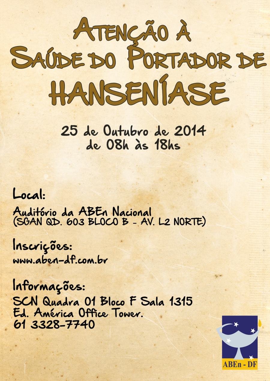 Cartaz de divulgação: Atenção à Saúde do Portador de Hanseníase