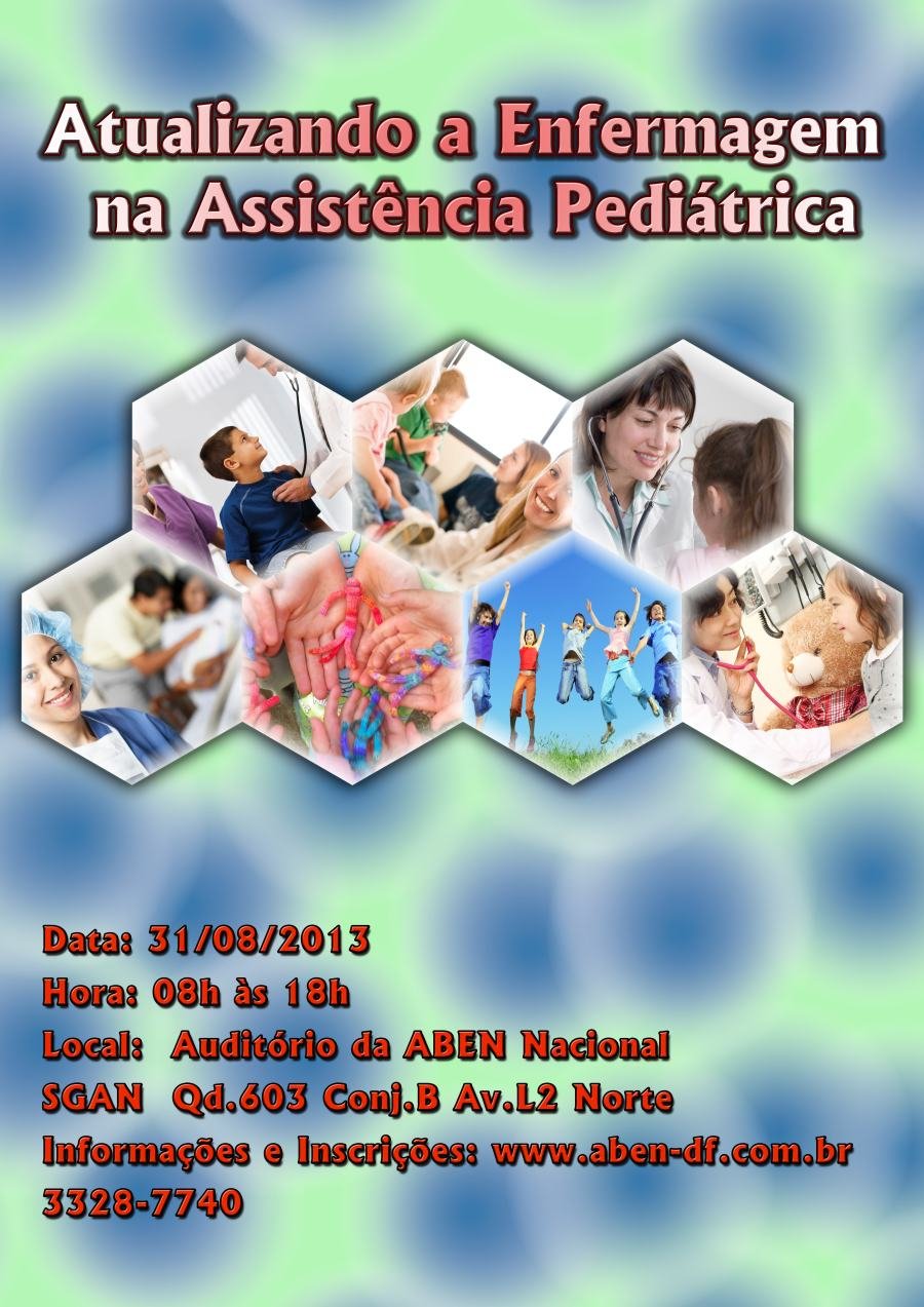 Cartaz de divulgação: Atualizando a Enfermagem na Assistência Pediátrica
