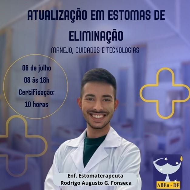 Cartaz de divulgação: Curso: Atualização em Estomas de Eliminação - Manejo, Cuidados e Tecnologias