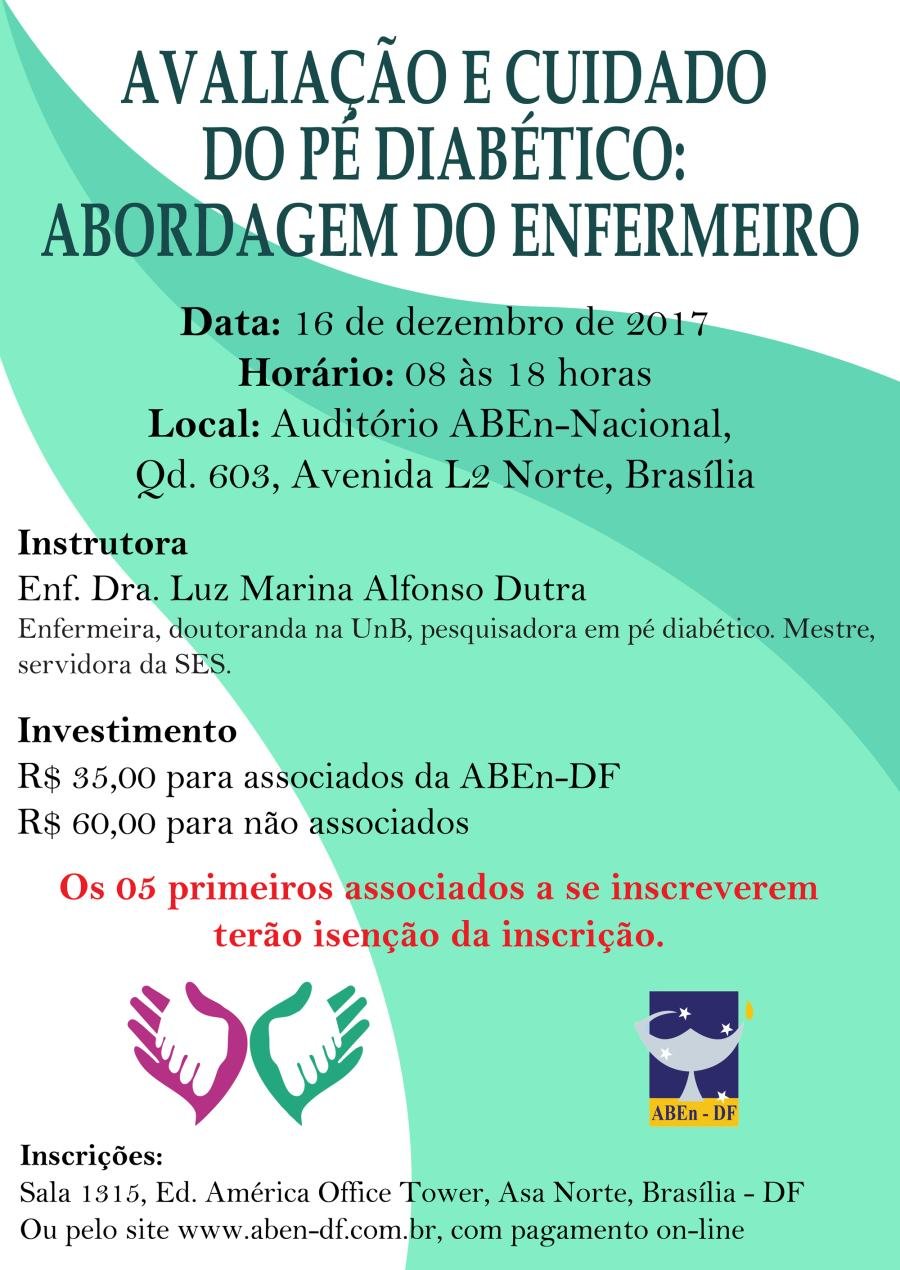 Cartaz de divulgação: Curso Avaliação e Cuidado do Pé Diabético: Abordagem do Enfermeiro