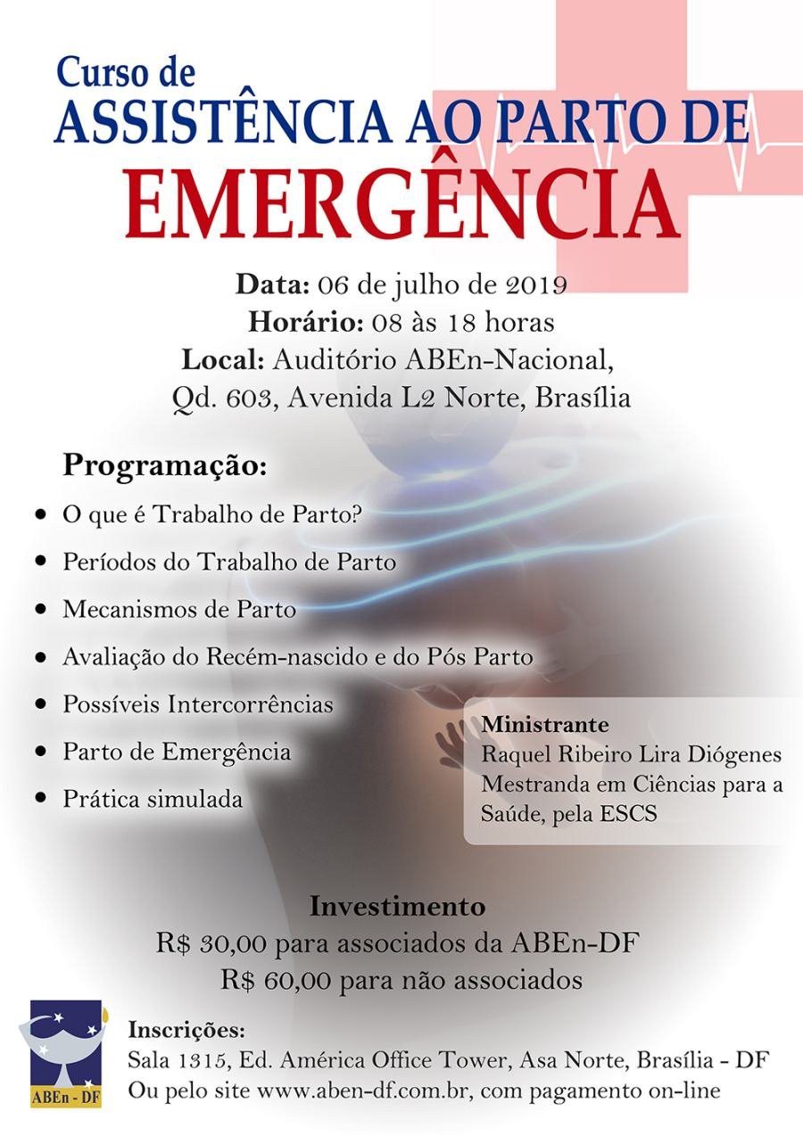 Cartaz de divulgação: Curso de Assistência ao Parto de Emergência