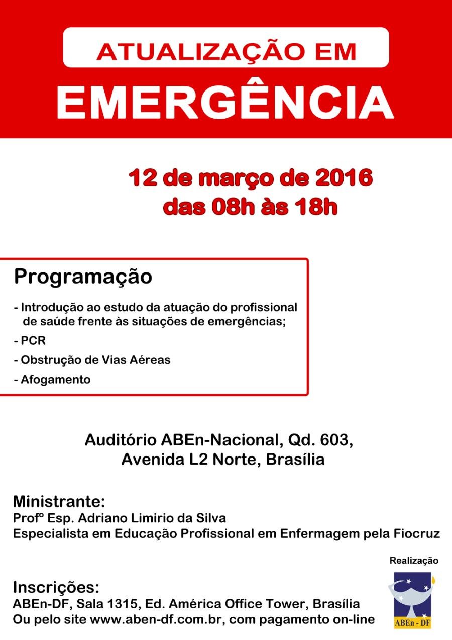 Cartaz de divulgação: Curso de Atualização em Emergência