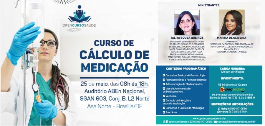Cartaz de divulgação: Curso de Cálculo de Medicação