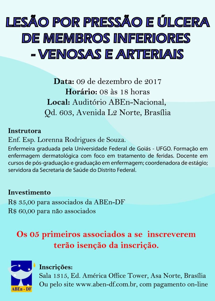 Cartaz de divulgação: Curso de Lesão por Pressão e Úlcera de Membros Inferiores - Venosas e Arteriais