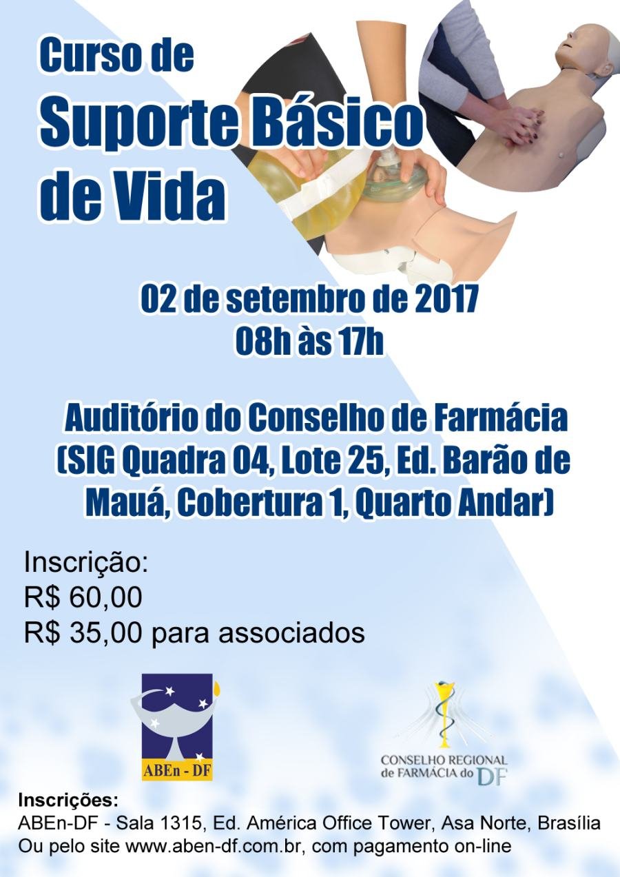 Cartaz de divulgação: Curso de Suporte Básico de Vida