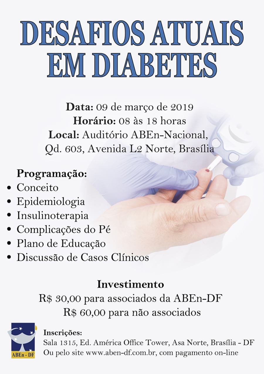 Cartaz de divulgação: Desafios Atuais em Diabetes