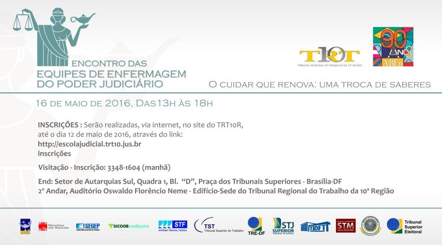 Cartaz de divulgação: Encontro da Equipes de Enfermagem do Poder Judiciário