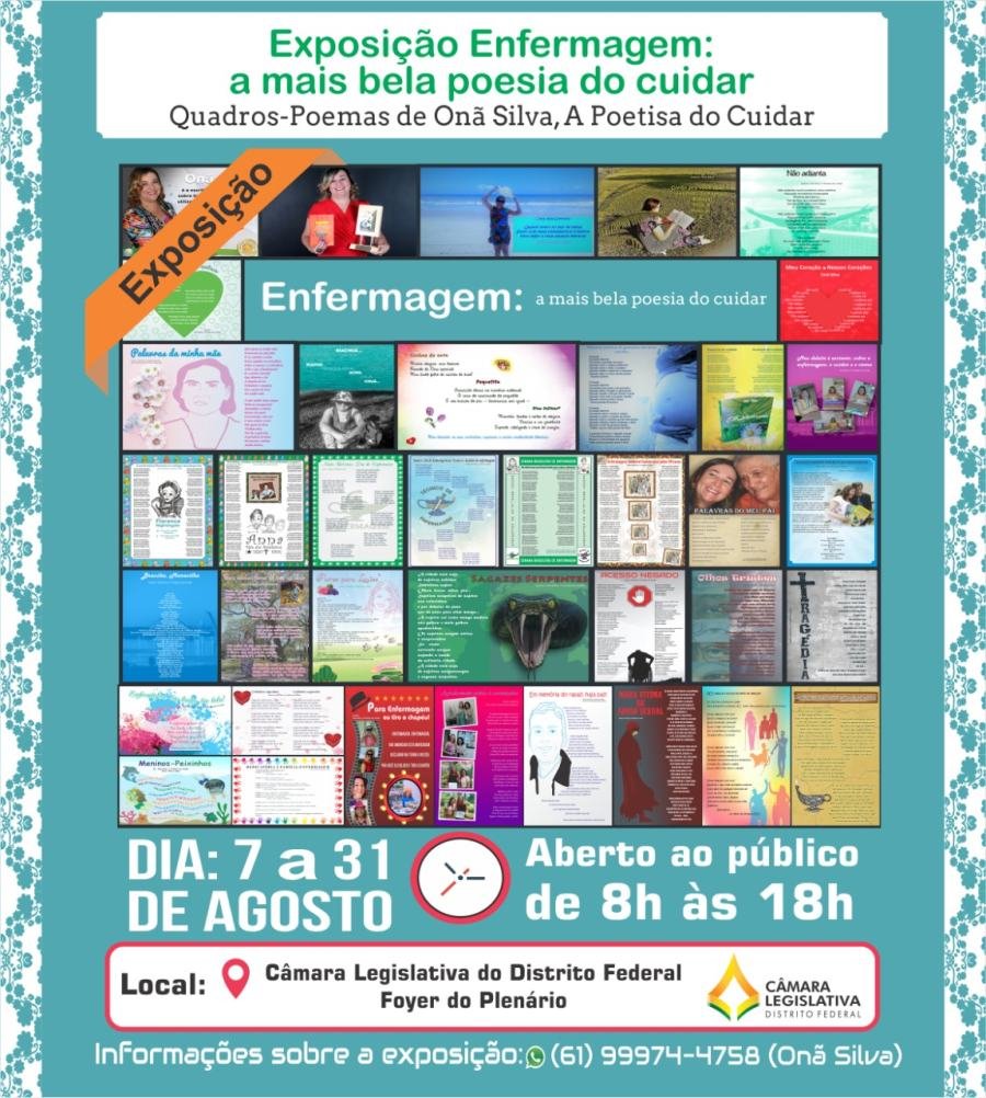 Cartaz de divulgação: Exposição de Quadros-Poemas “Enfermagem: a mais bela poesia do cuidar”