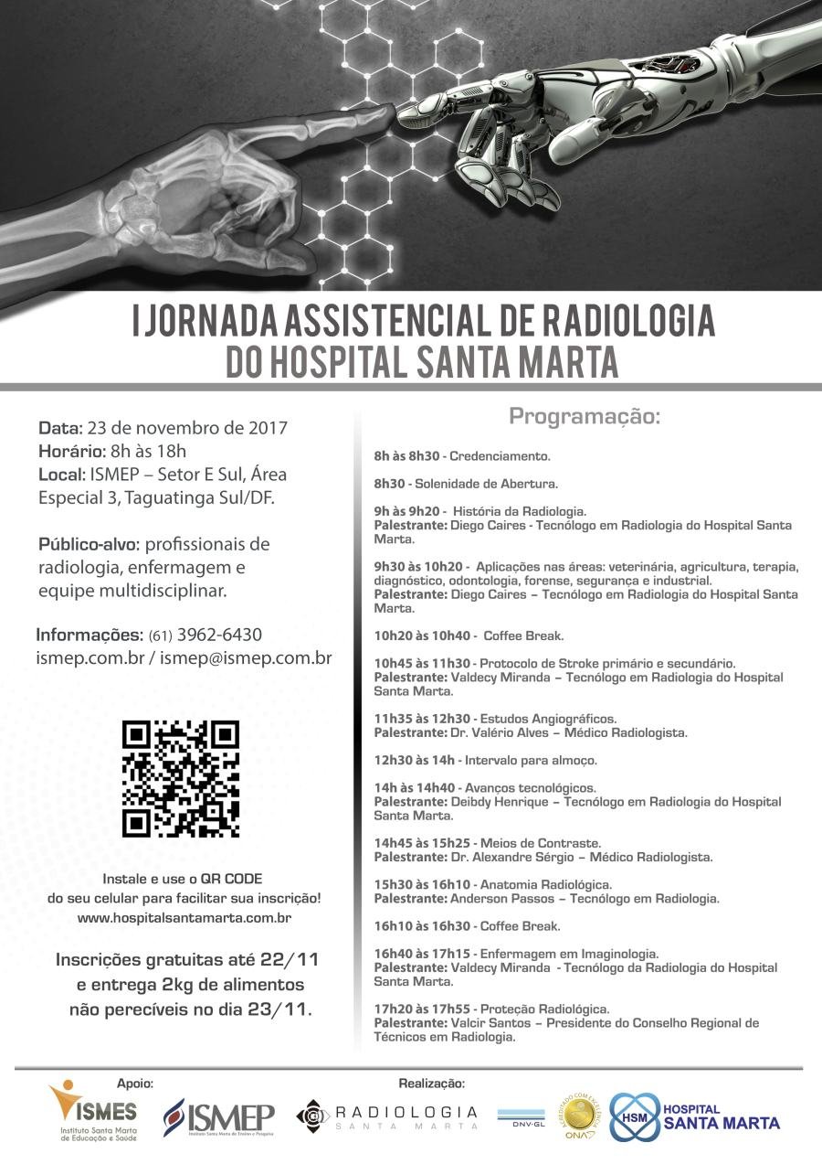 Cartaz de divulgação: I Jornada Assistencial de Radiologia do Hospital Santa Marta
