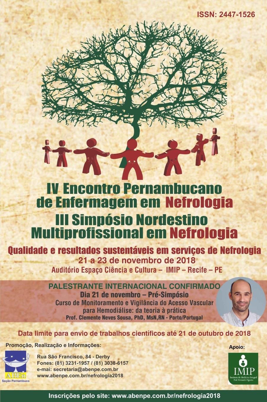 Cartaz de divulgação: IV Encontro Pernambucano de Enfermagem em Nefrologia e o III Simpósio Nordestino Multiprofissional em Nefrologia