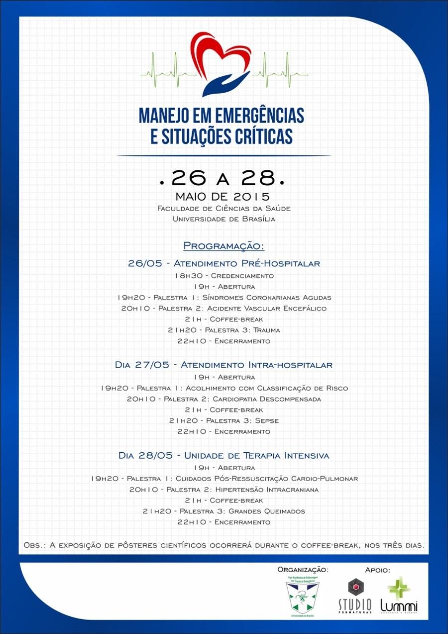Cartaz de divulgação: Manejo em Emergências e Situações Críticas