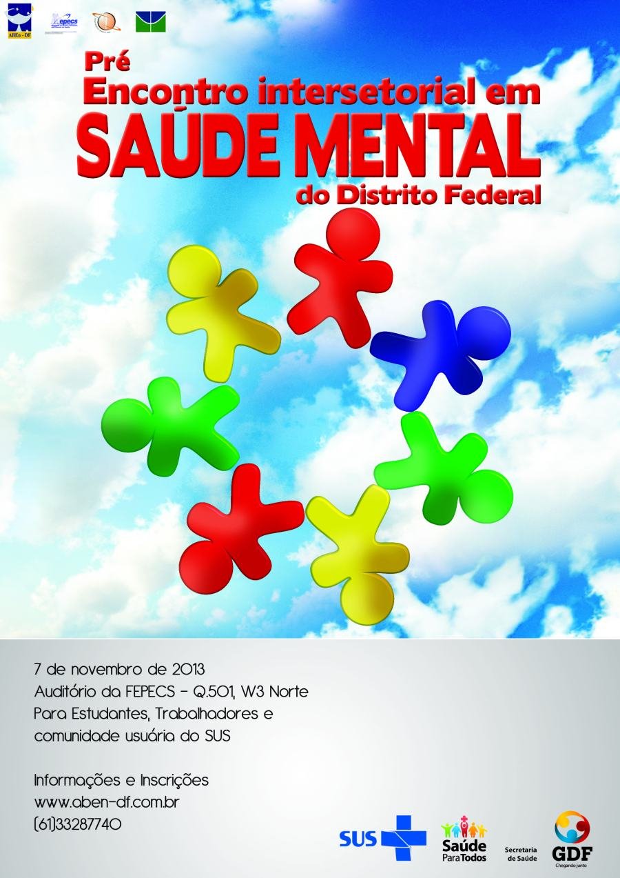 Cartaz de divulgação: Pré Encontro Intersetorial em Saúde Mental do Distrito Federal
