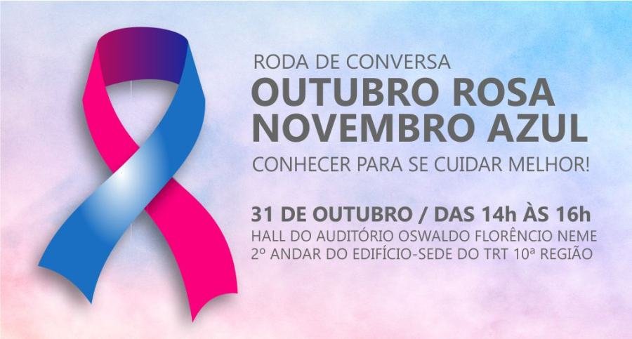 Cartaz de divulgação: Roda de Conversa Outubro Rosa Novembro Azul